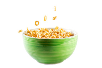 bowl with cornflakes and milk