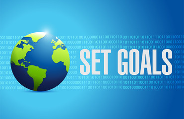 set goals globe sign concept illustration design