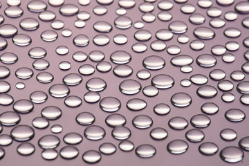 water drops on glass close up