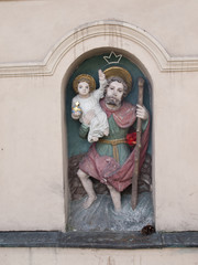 Saint Christopher - figurine of roadside shrines in Krakow