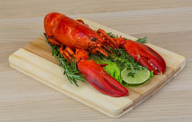 Red boiled lobster