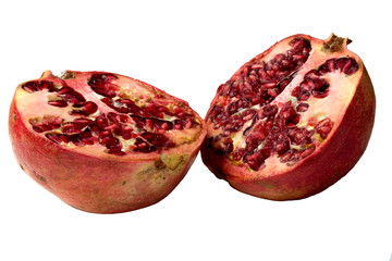 pomegranate divided in half