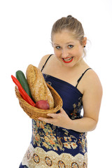 kobieta z warzywami