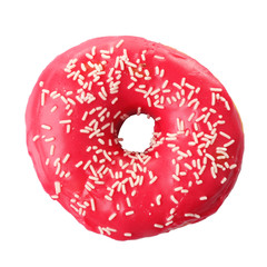 Delicious donut with icing isolated on white