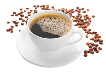 Cup of coffee isolated on white