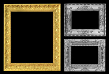 The antique frame on black background