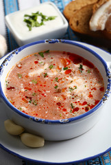 Ukrainian beetroot soup - borscht,