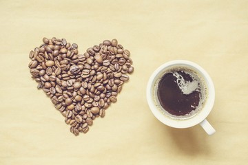 Rain. Cloud and rain from coffee beans, nostalgic still life
