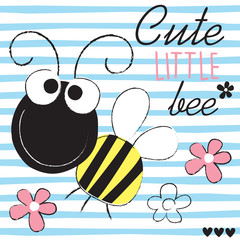 cute little bee vector illustration
