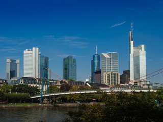 Fototapeta na wymiar Skyline of Frankfurt, Germany, in front of the river Main