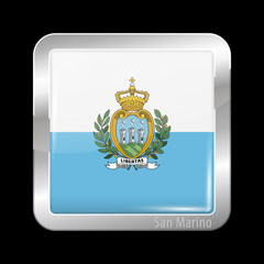 Flag of San Marino. Metal Icons