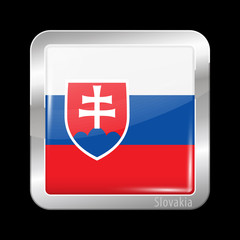 Fototapeta premium Flag of Slovakia. Metal Icons