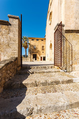 Church in historic old town of Pollenca, Majorca island, Spain