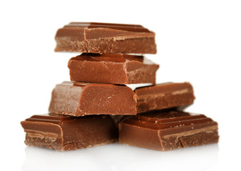 Sweet chocolate isolated on white
