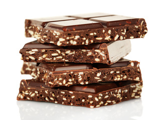 Sweet chocolate isolated on white