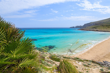 Fototapeta na wymiar View of Cala Mesquida bay and beach, Majorca island, Spain