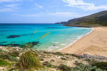 View of Cala Mesquida bay and beach, Majorca island, Spain