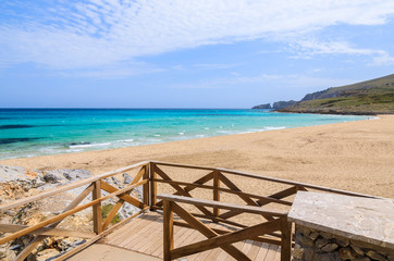 View of Cala Mesquida bay and beach, Majorca island, Spain