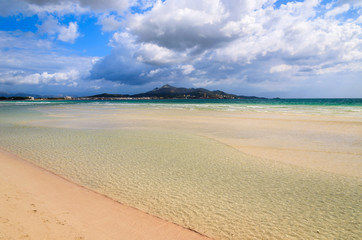 Beautiful sea on Alcudia beach, Majorca island, Spain