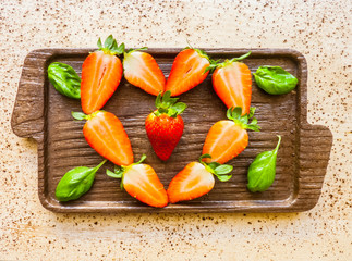 Heart of strawberries