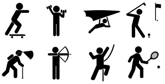 Sports et loisirs en 8 ic&ocirc;nes