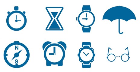 Temps et accessoires mode en 8 icônes