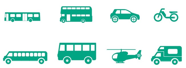 Transports en 8 icônes