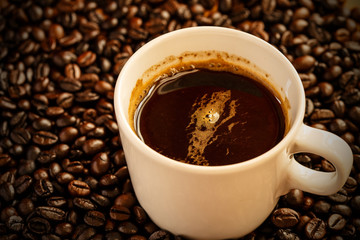 Coffee cup and Coffee beans