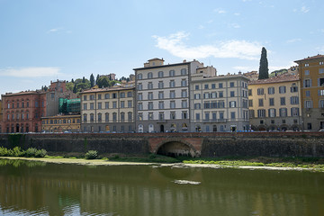 View from Ponte Vecchio bridge in Florence in Italy