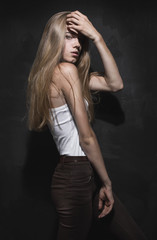 Studio shot of fashion model