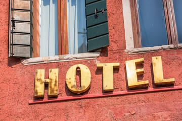 Obraz premium Ocher Facade of a luxury hotel