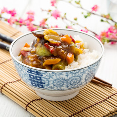 Rice with sweet and sour vegetables - Reis mit süß-sauren Gem