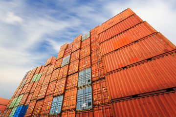 Fototapeta premium Stack of Cargo Containers at the docks