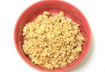 Fried Minced Meat With Garlic Close Up.