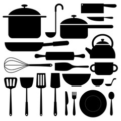 kitchenware icon silhouettes