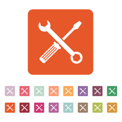 The wrench and screwdriver icon. Settings symbol