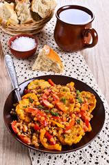Lentils with paprika and corn