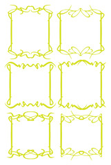 Squiggly Decorative Frame Design in Neon Green