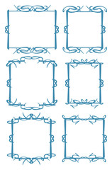 Blue Vector Frames with decorative border design