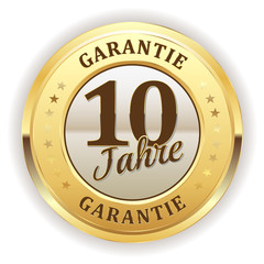 Goldener 10 Jahre Garantie Siegel