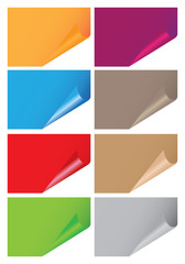 Vector illustration of papers with page curl