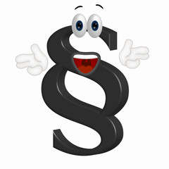 Funny Cartoon Paragraph Law Right Advocate Symbol