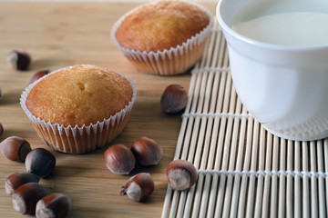closeup of cupcakes with hazelnut filling