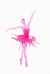 Dancing Ballerina. Watercolor illustration