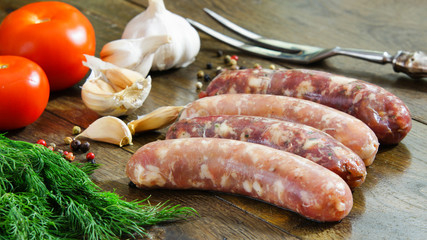 homemade raw chicken and beef sausages