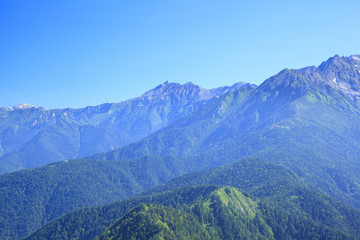 Mt. Yarigatake seen from Mt. Yakedake