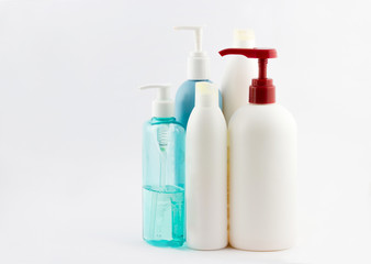 Set of different cosmetic products for personal care 