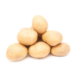 Fototapeta na wymiar Pile of multiple potatoes isolated