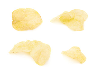 Yellow potato chips isolated