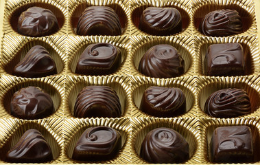 variety of chocolates in box